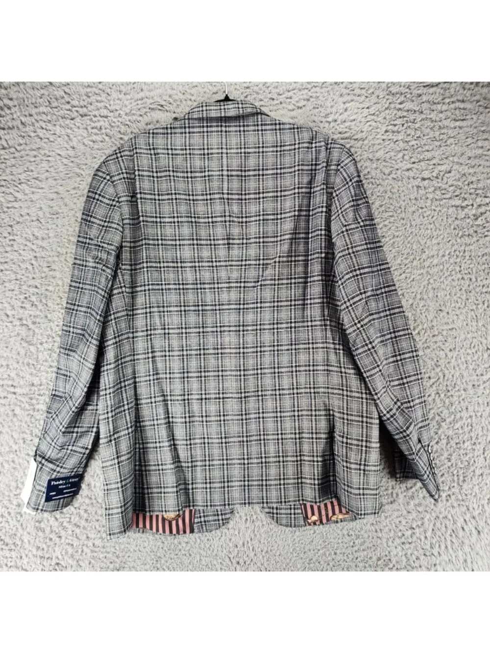 Paisley & Gray Suit Mens 48R Gray Plaid Slim Fit 2 Button Blazer *NWT*